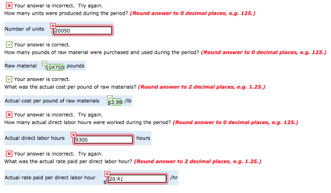 Submission) You have been given the following information about the production of