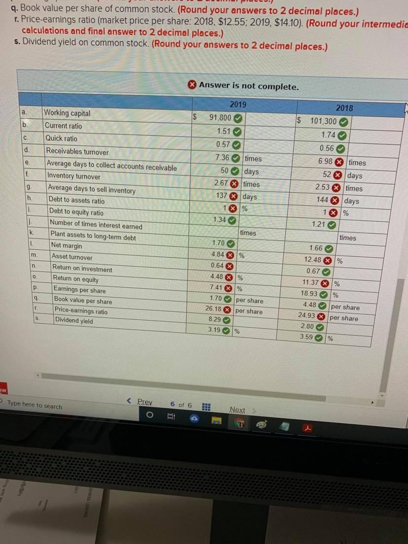 answers plus a bad picture highlighting the one I got wrong. Thank