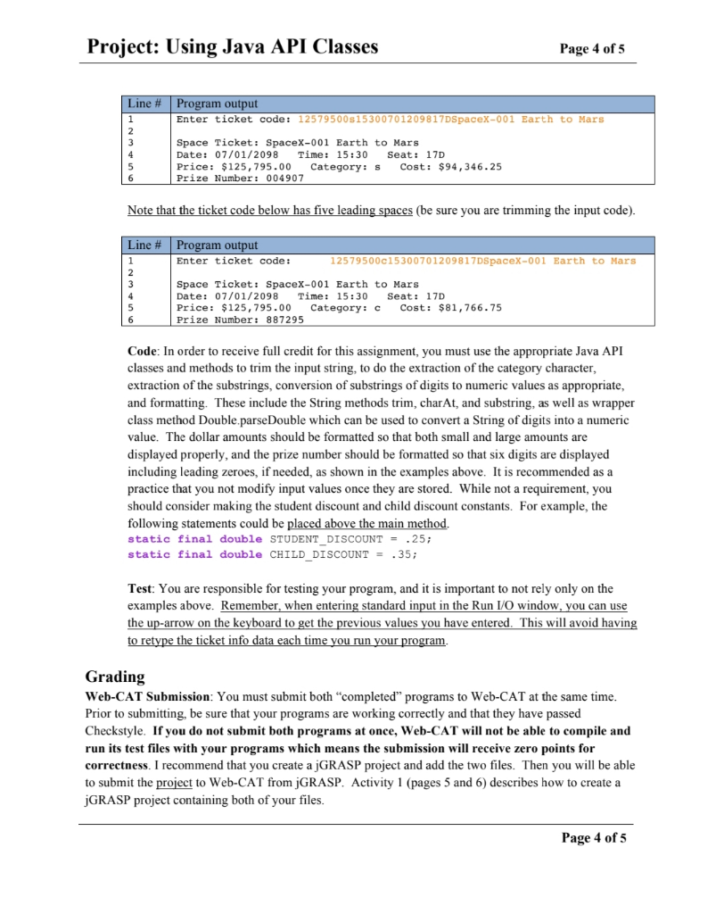 you must submit your completed code files to Web-CAT by 11:59 p.m.