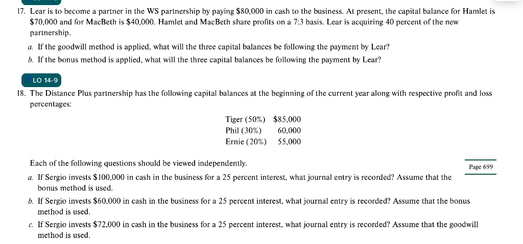  17. Lear is to become a partner in the WS partnership