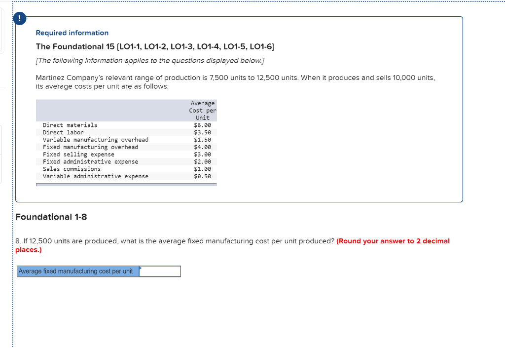 Please explain step by step Required information The Foundational 15 (LO1-1,