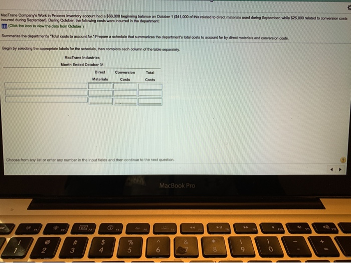  Mac Trane Company's Work in Process Inventory account had a $60.000