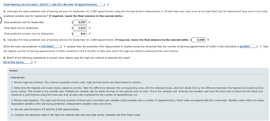 costs increased with the number of appointments. Costs for this service over