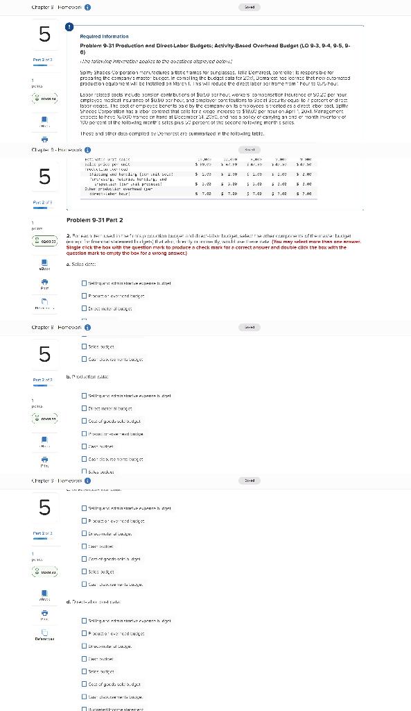  Chapter Homework G 5 Pars 2.31 1 Required information Problemi 9-31