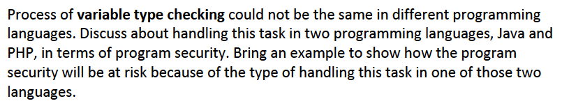 Process of variable type checking could not be the same in