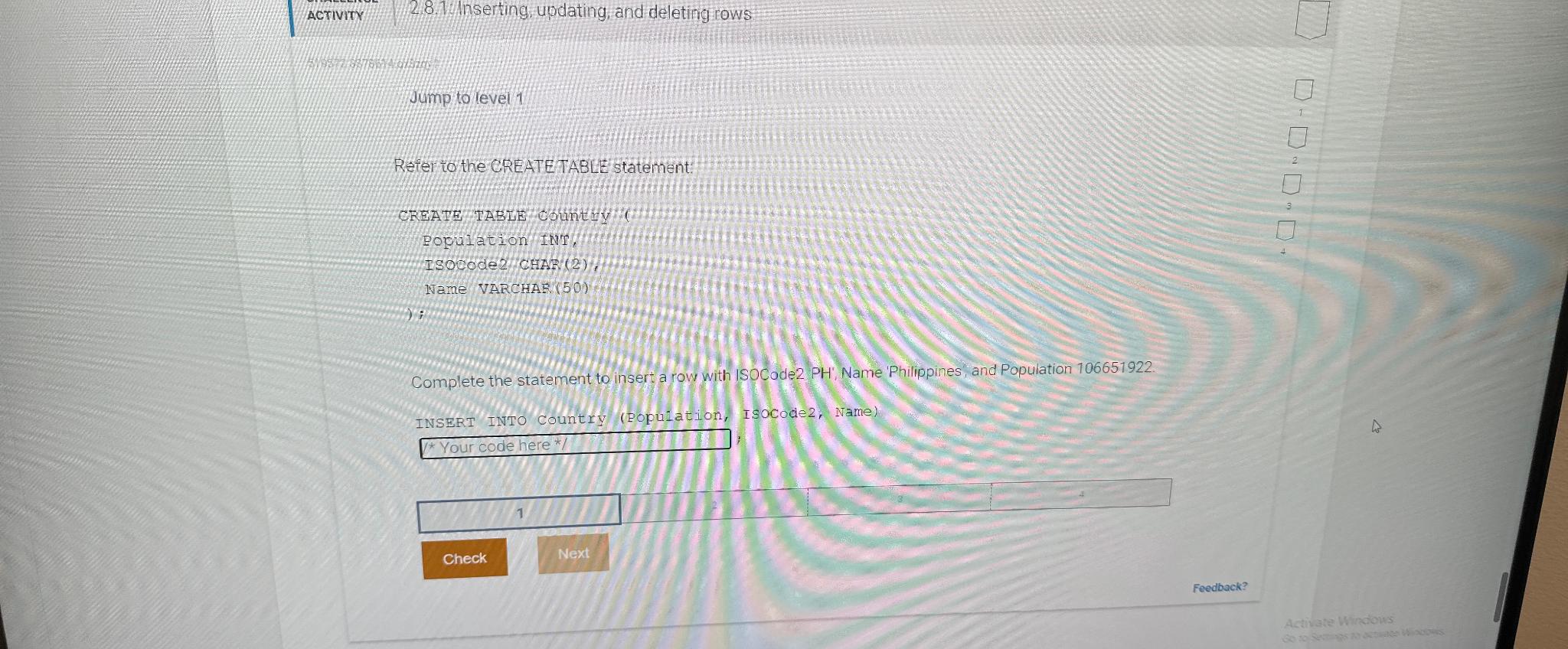 Acrivity ,2.8.14 inserting, updating, and deleting rows Jump to level 1