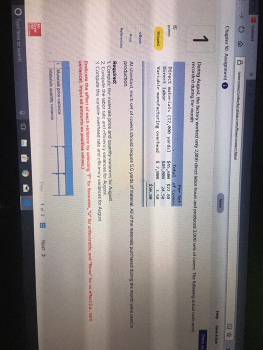 LO10-3] 15 Marvel Parts, Inc, manufactures auto accessories. One of the company's