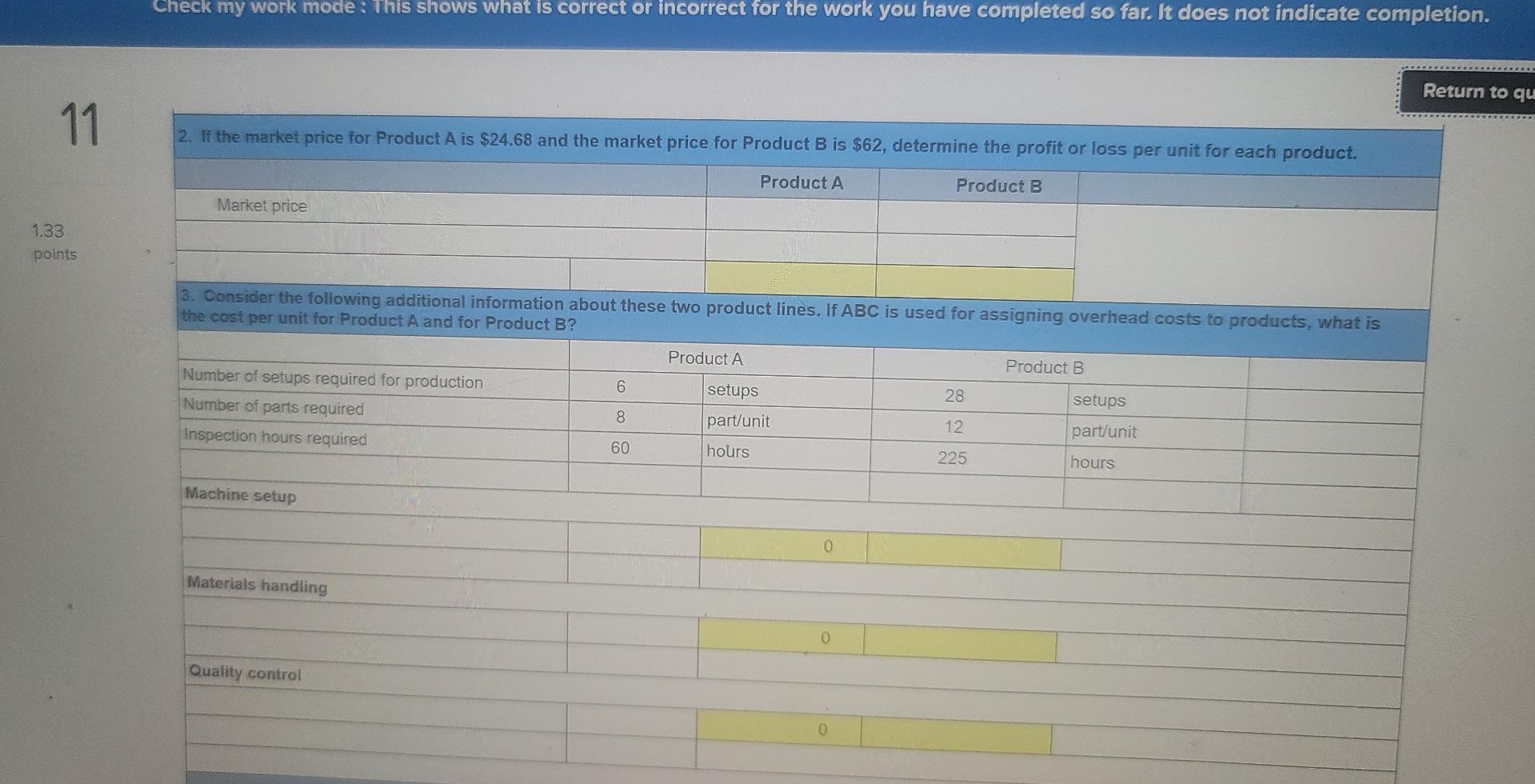 far. It does not indicate completion. Return to que 11 Exercise 17-12