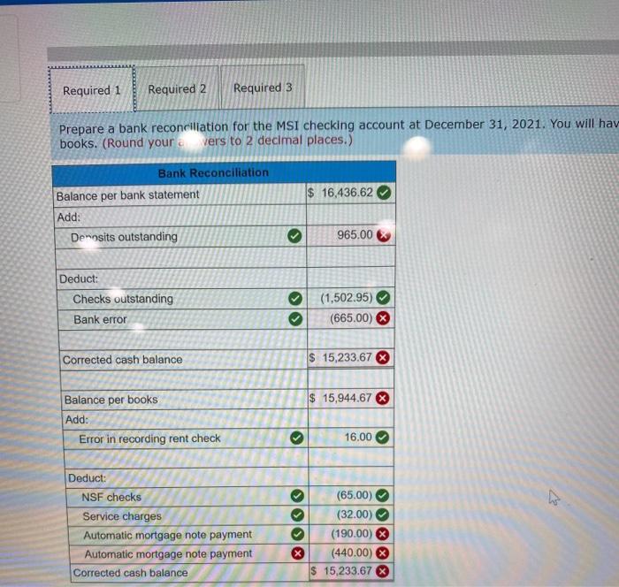 c) The bank statement for the checking account of Management Systems Inc.