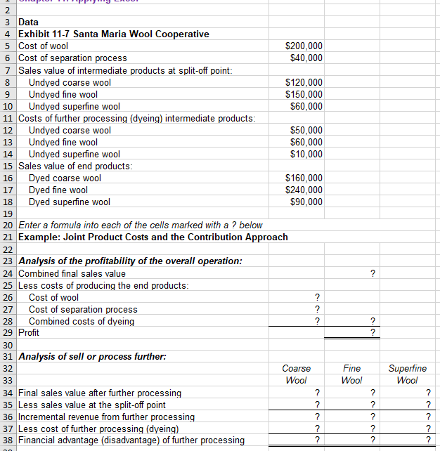 that your worksheet matches the example in the text. and correct them.