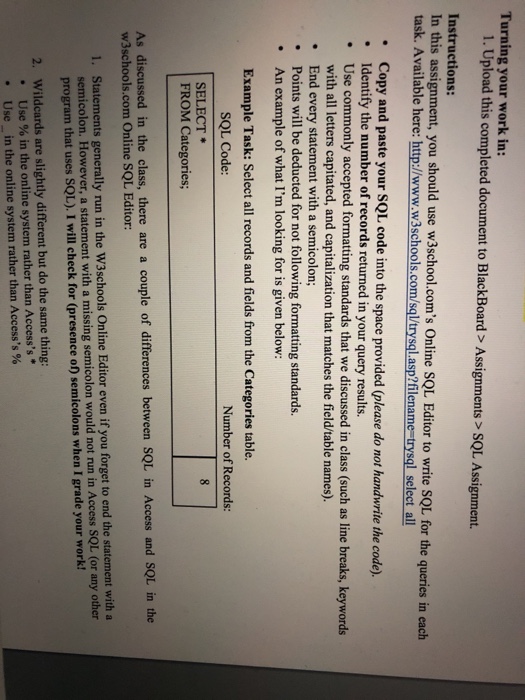  Turning your work in: 1. Upload this completed document to BlackBoard>Assignments>