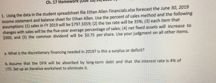  Ch. 17 Homework(Due lojTLOIOT 1. Using the data in the student