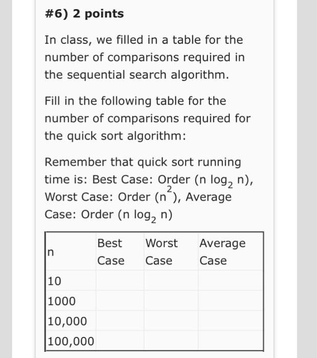 search. Count the number of comparisons for each name For example, searching