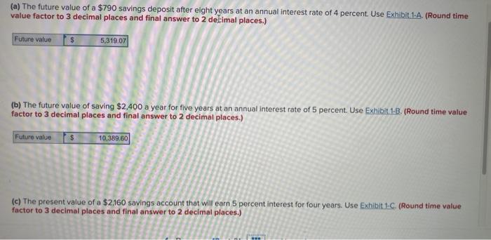  a 3 part question a) b) c) (a) The future value