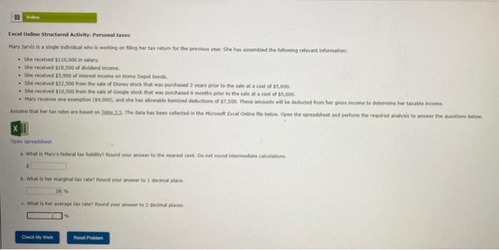  please explain every step. thanks 1 Video Excel Online Structured Activity,