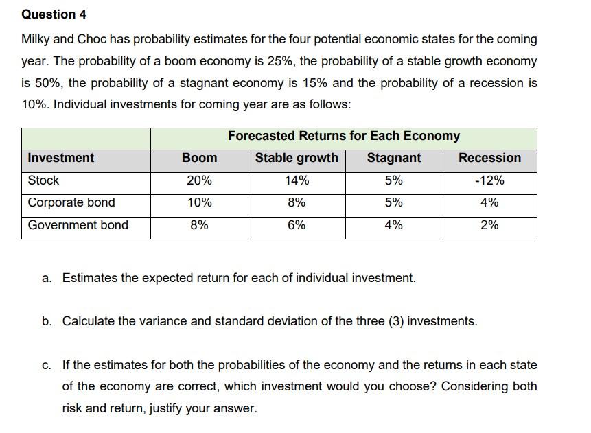 Please help me i will give good rating Question 4 Milky and