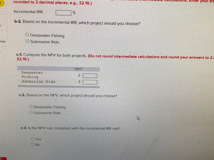 the Bahamas Recreation Corporation. Both projects requi an annual return of 18