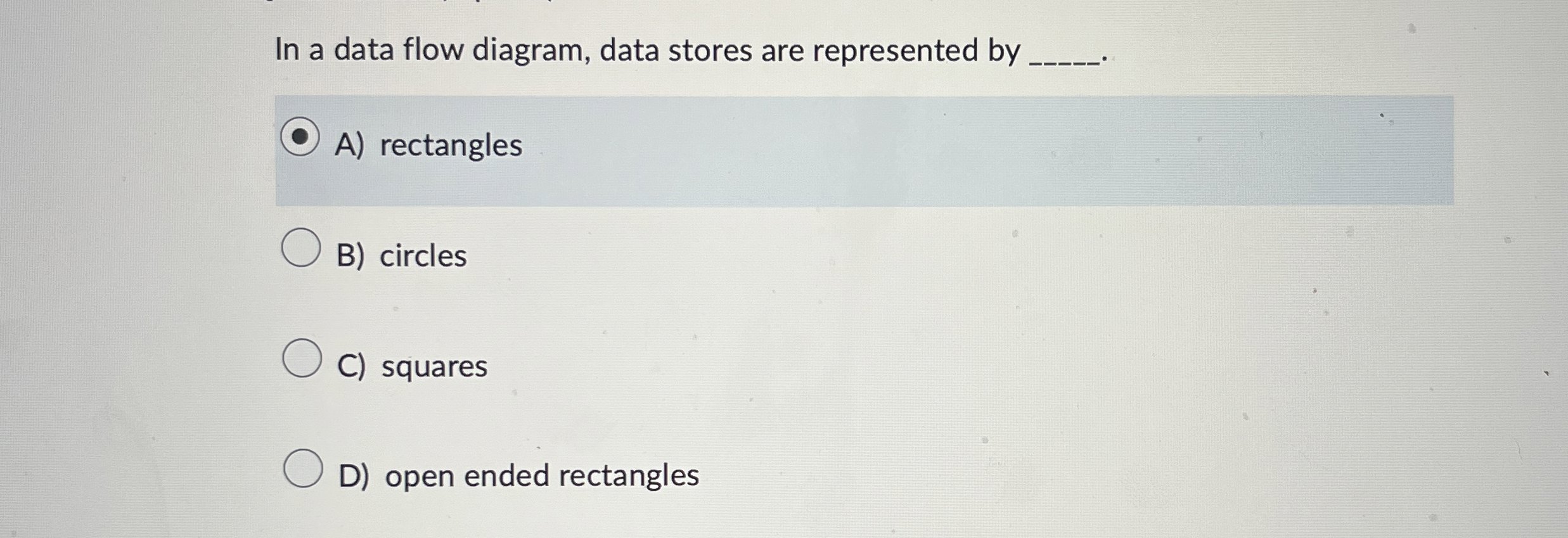  In a data flow diagram, data stores are represented by q,.