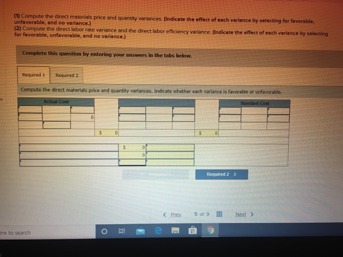 P3 Reed Corp. has set the following standard direct materials and direct