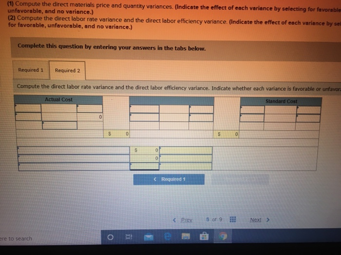 labor costs per unit for the product it manufactures. Direct materials (16