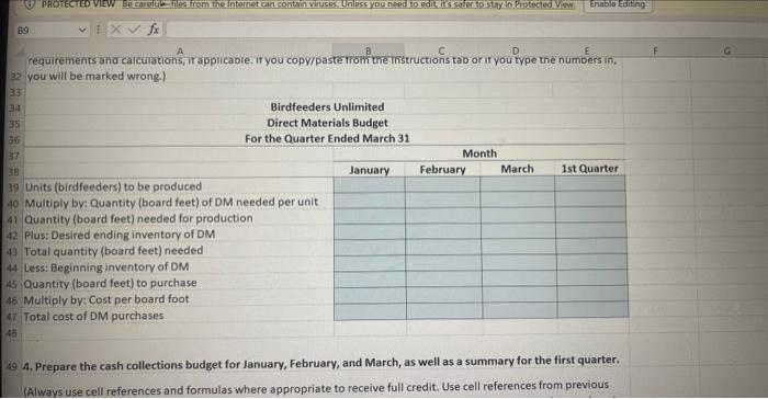 the quarter. Assume the company needs 120,000 board feet of wood for