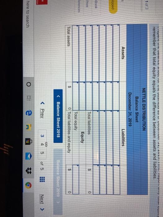 accounting records of Nettle Distribution show the following assets and liabilities as