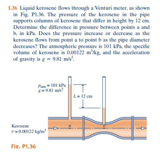 Please be very explicit in your development. Thank you! 1.36 Liquid kerosene