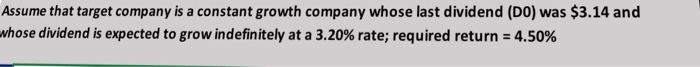 assume that your target company is expected to experience nonconstant growth of