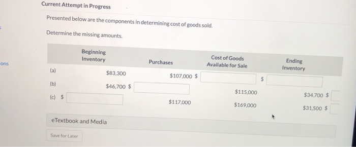  Current Attempt in Progress Presented below are the components in determining