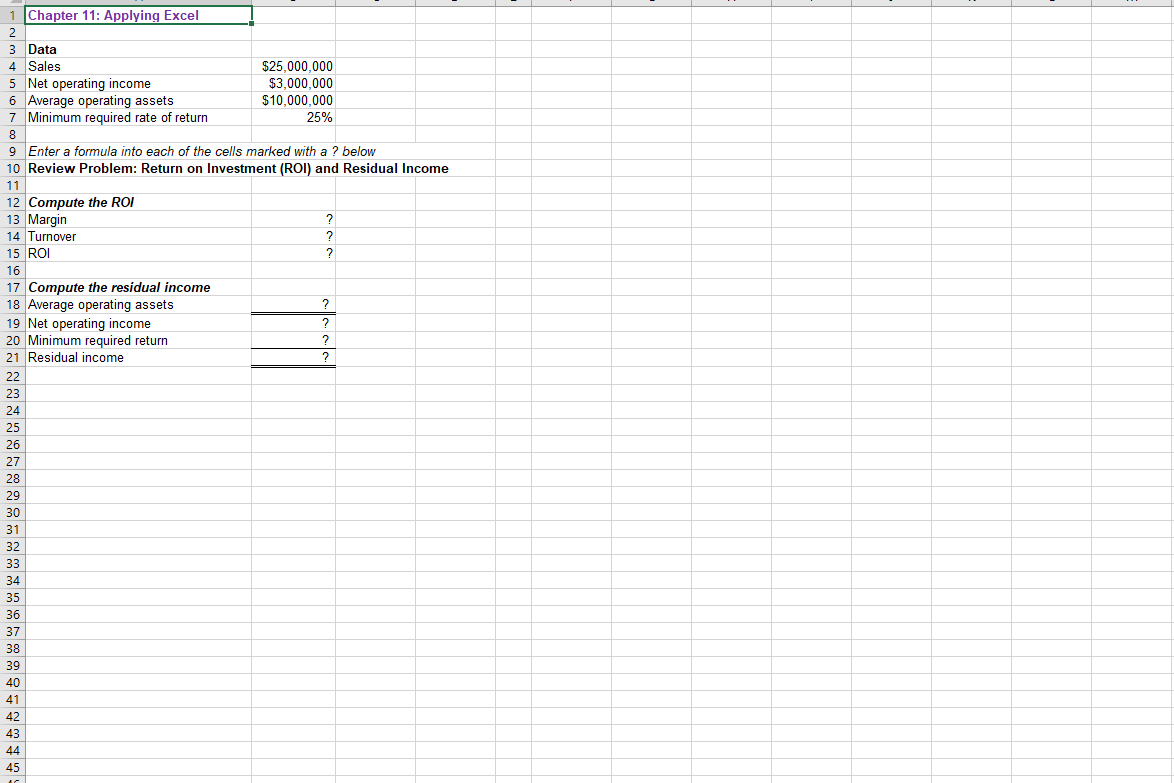 Chapter 11: Applying Excel: Excel Worksheet (Part 1 of 2) (Algo) Download