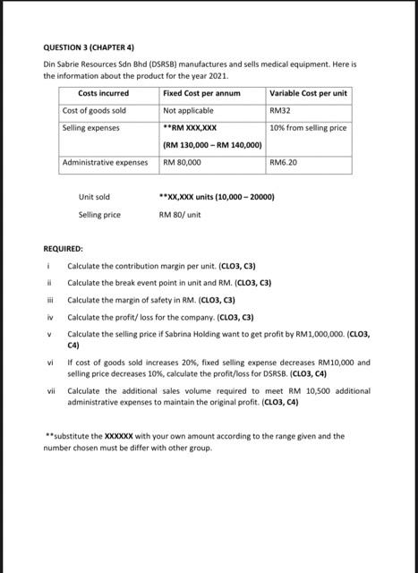 Solve v, vi and vii QUESTION 3 (CHAPTER 4) Din Sabrie
