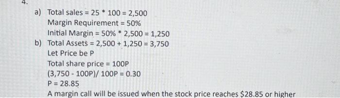 is to use the margin call price which is initial price x