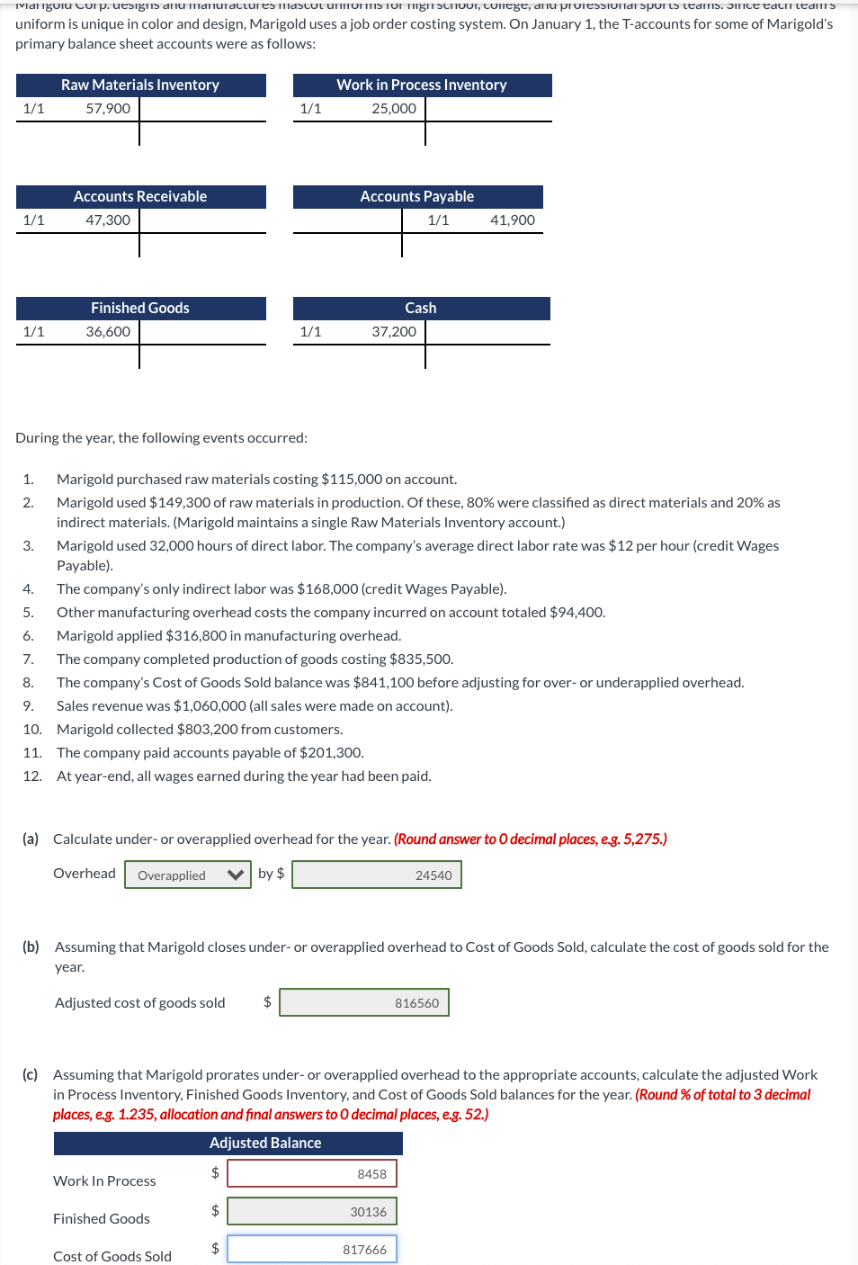  Just need help with Part C - Adjusted balance for Work