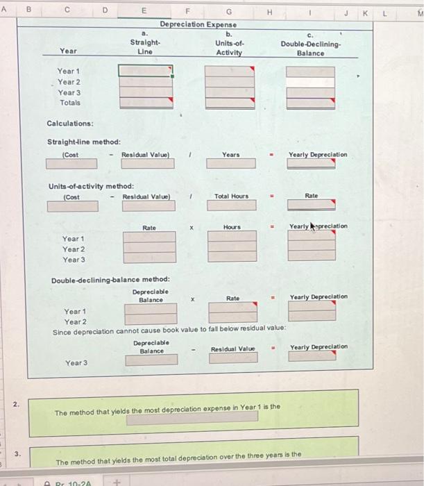 to complete-1 problem: Problems 8.1. You are provided an Excel template to