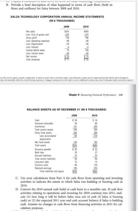 all steps: ON Problem [Statement of Cash Flows and Cash Burn or