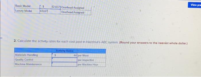  View pre Basic Model Luxury Model I. 362287 82,037 Overhead Assigned