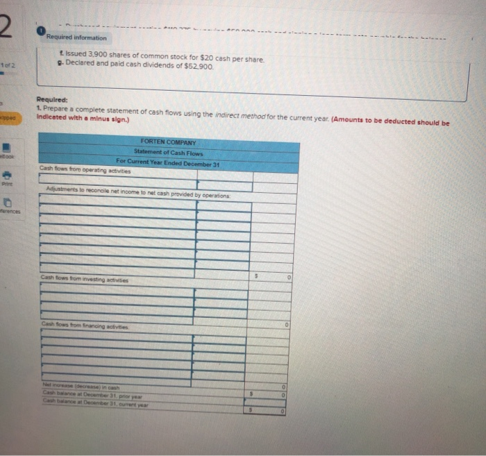 statement and selected balance sheet data at December 31 of the current