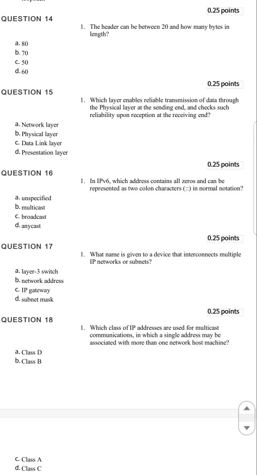 the intermediary addresses through which the IPv6 packet should be forwarded? d.