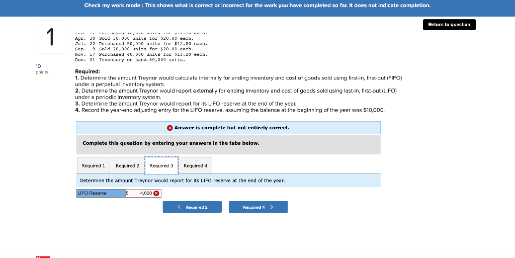 Perpetual FIFO adjusted to periodic LIFO; LIFO reserve [LO8-1, 8-4, 8-6] To