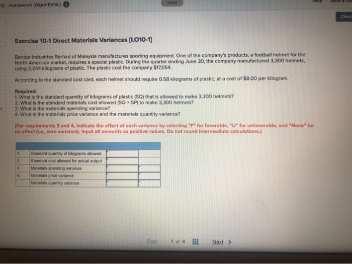please answer exercice 10-1 and 10-2 10 - Homework (Algorithmic) Chec Exercise