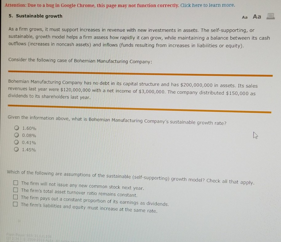  Attention: Due to a bug in Google Chrome, this page may