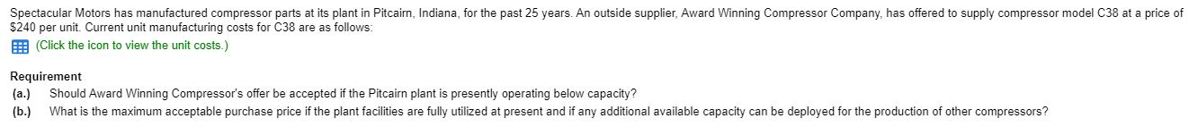 Please provide answer for direct materials, direct labor, variable overhead, cost of