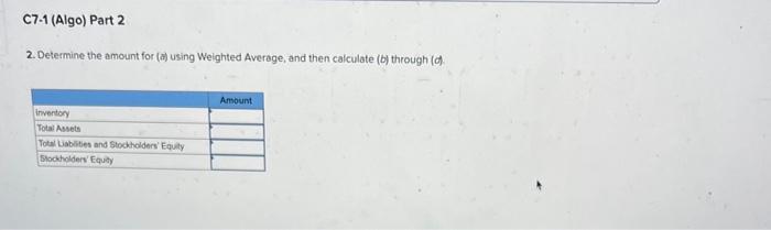 [The following information applies to the questions displayed below.] You have been