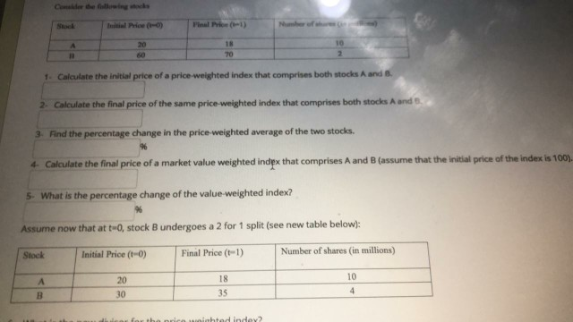  A 18 70 10 2 60 1. Calculate the initial price