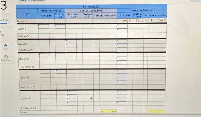 inventory system. It entered into the following purchases and sales transactions for