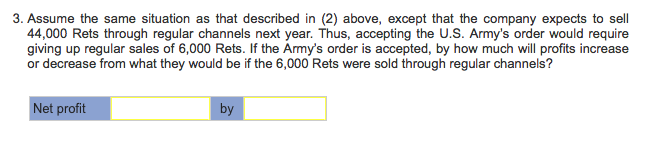 manufactures and sells a single product called a Ret. Operating at capacity,