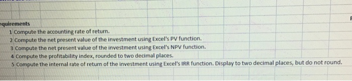 Investment Decisions Using Excel for capital budgeting calculations Glacier Creek Textiles is