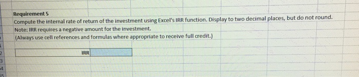 projects. The cash flows for the five years are: 5 Net Cash