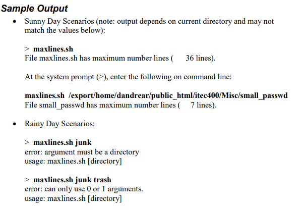 Requirements: Write a script that will determine which file in a directory