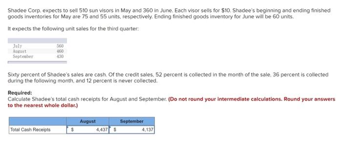 I not understand these two questions. Please help me. Shadee Corp. expects